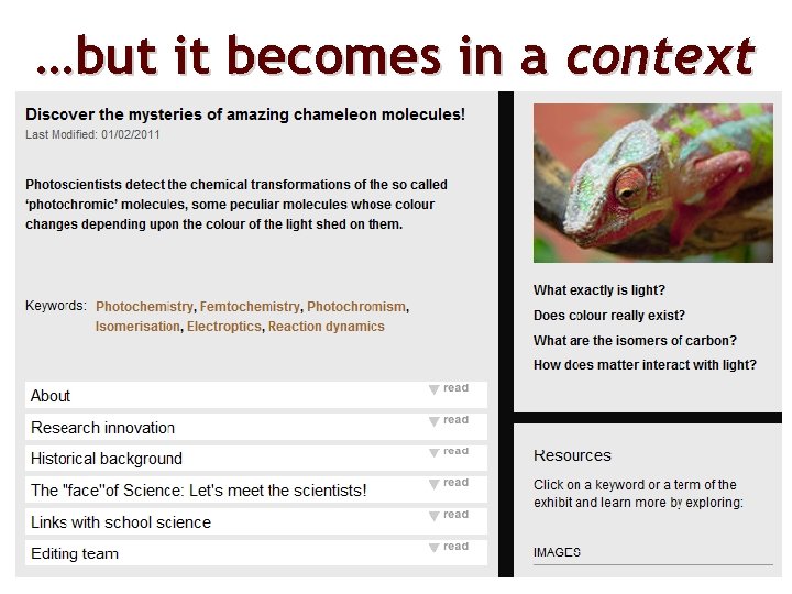 …but it becomes in a context 