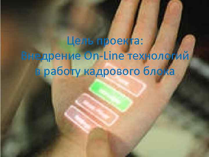 Цель проекта: Внедрение On-Line технологий в работу кадрового блока 