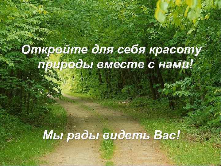 Откройте для себя красоту природы вместе с нами! Мы рады видеть Вас! 