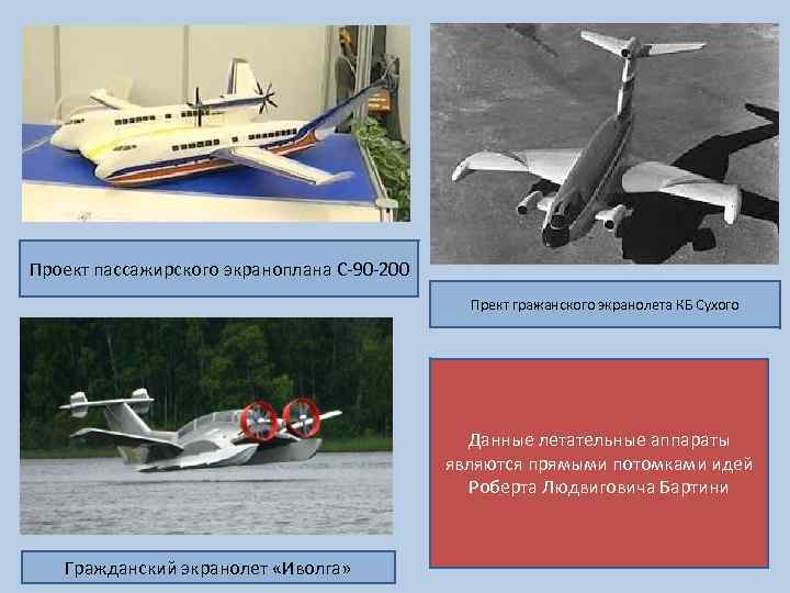 Проект пассажирского экраноплана С-90 -200 Прект гражанского экранолета КБ Сухого Данные летательные аппараты являются