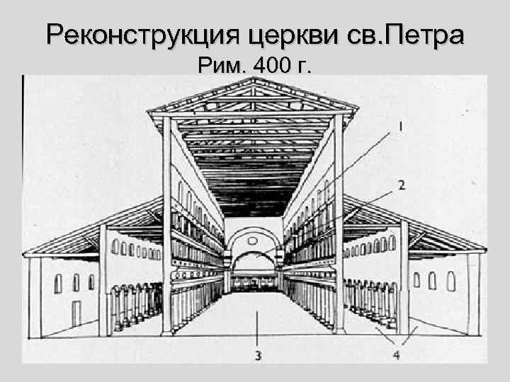 Реконструкция церкви св. Петра Рим. 400 г. 