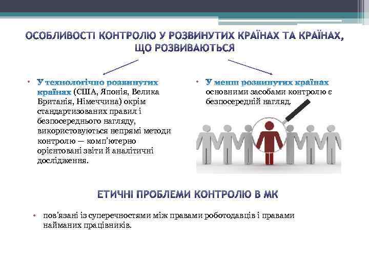  • • (США, Японія, Велика Британія, Німеччина) окрім стандартизованих правил і безпосереднього нагляду,