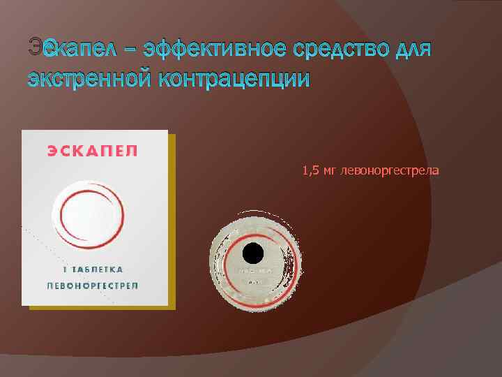 Эскапел – эффективное средство для экстренной контрацепции 1, 5 мг левоноргестрела 