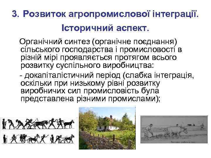 3. Розвиток агропромислової інтеграції. Історичний аспект. Органічний синтез (органічне поєднання) сільського господарства і промисловості