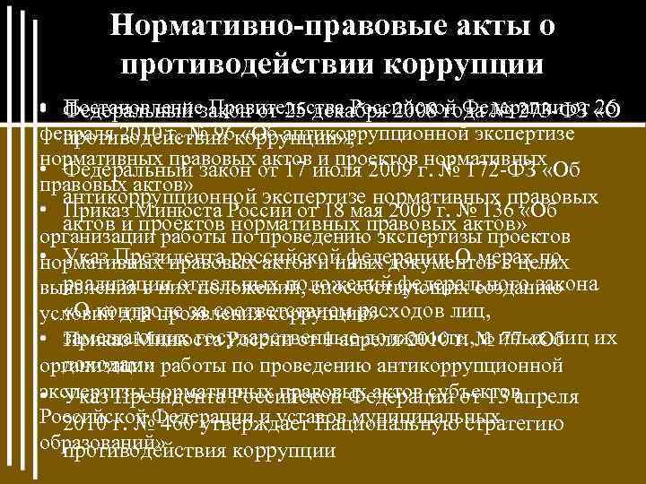 Международно правовое противодействие коррупции