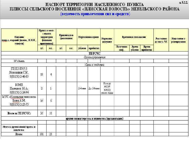 Паспорт населенного пункта образец