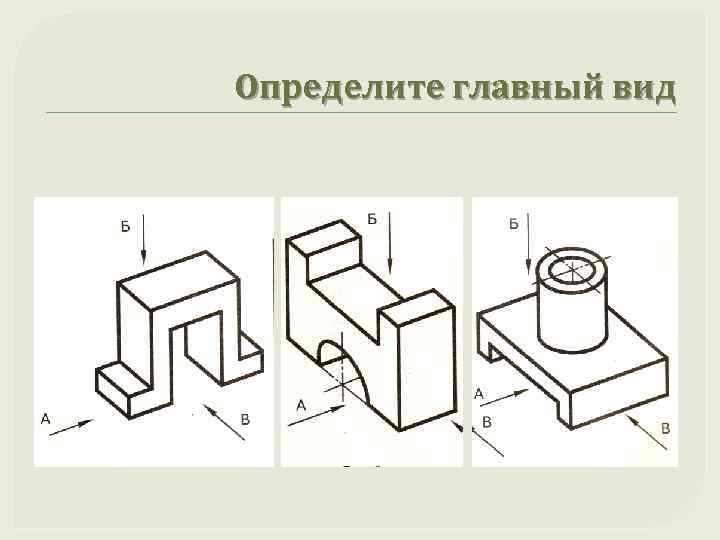 Определите главный вид 