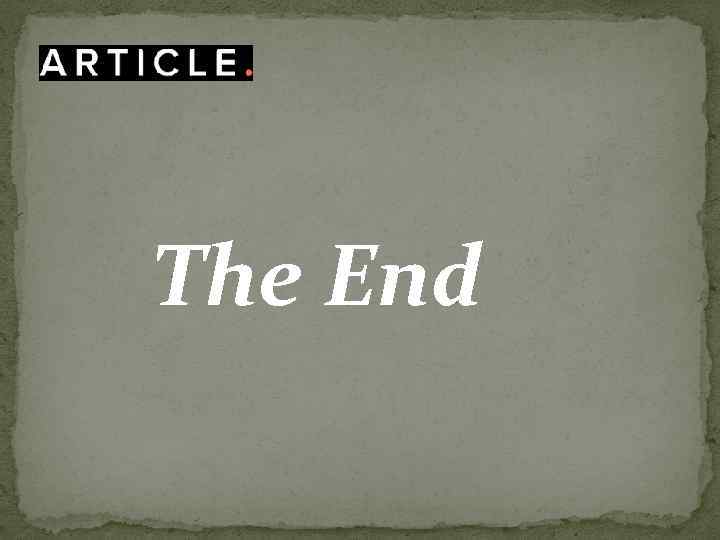 The End 