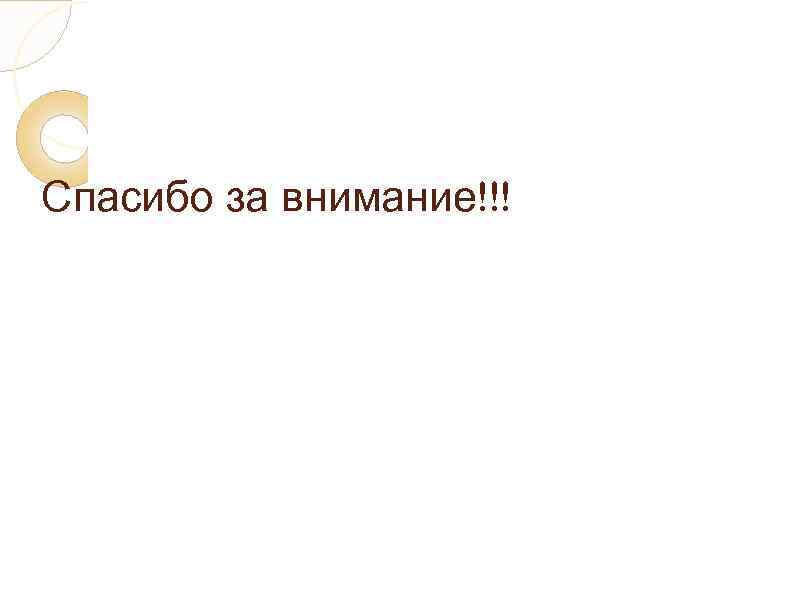 Спасибо за внимание!!! 
