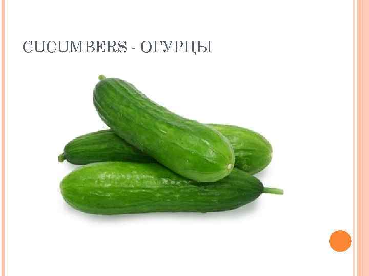 CUCUMBERS - ОГУРЦЫ 