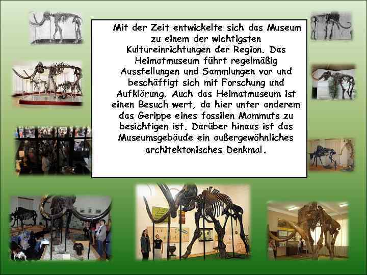 Mit der Zeit entwickelte sich das Museum zu einem der wichtigsten Kultureinrichtungen der Region.