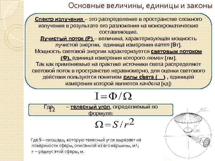 Единичный телесный угол. Телесный угол и световой поток. Телесный угол формула. Телесный угол оптика.