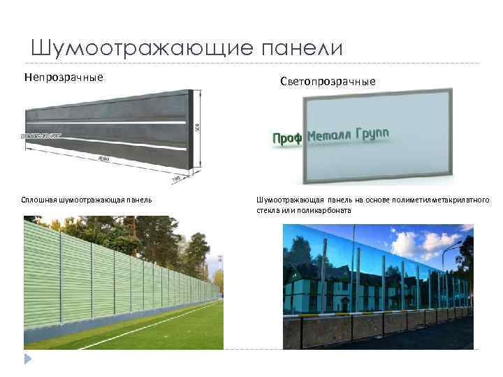 Шумоотражающие панели Непрозрачные Сплошная шумоотражающая панель Светопрозрачные Шумоотражающая панель на основе полиметилметакрилатного стекла или