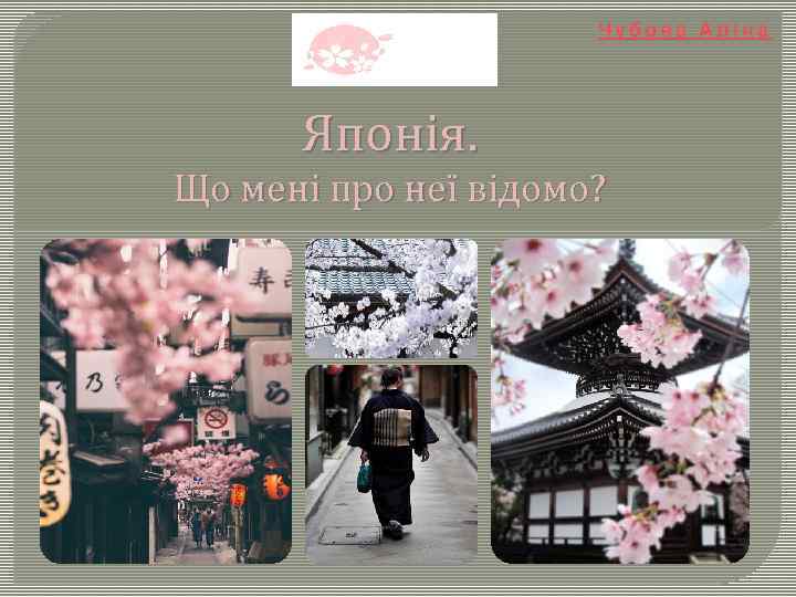 Чубова Аліна Японія. Що мені про неї відомо? 
