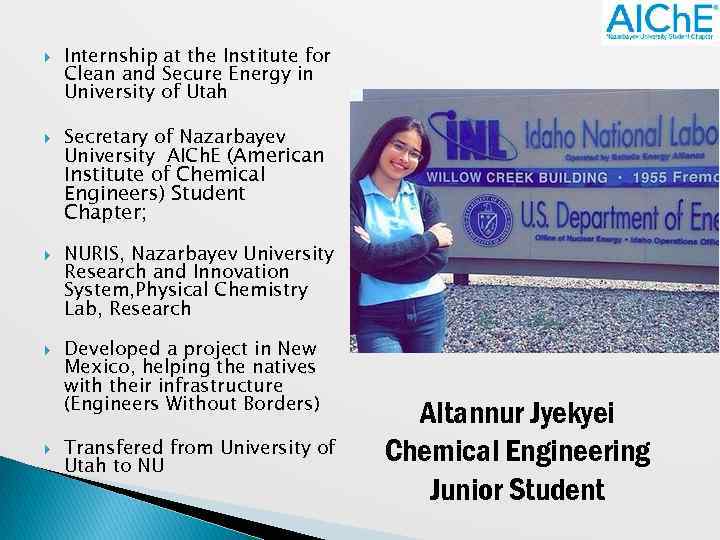  Internship at the Institute for Clean and Secure Energy in University of Utah