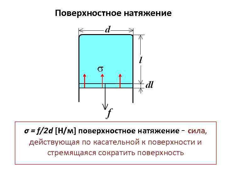 Сила поверхности натяжения