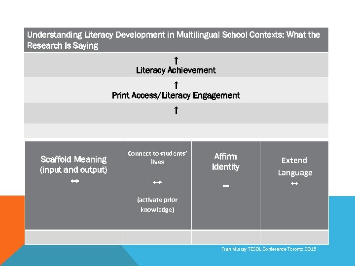 Understanding Literacy Development in Multilingual School Contexts: What the Research Is Saying ↑ Literacy