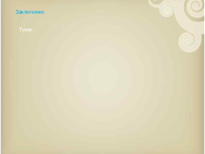 Заключение Тунис 