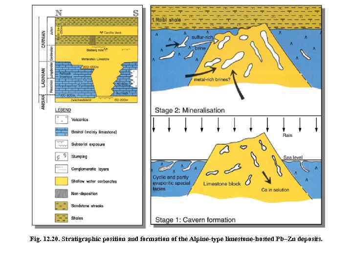 Fig. 12. 20. Stratigraphic position and formation of the Alpine-type limestone-hosted Pb–Zn deposits. 