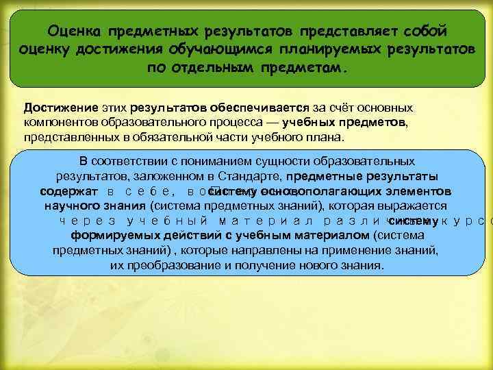 Особенности оценки предметных результатов обучающихся