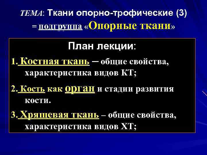 Функции опорной ткани