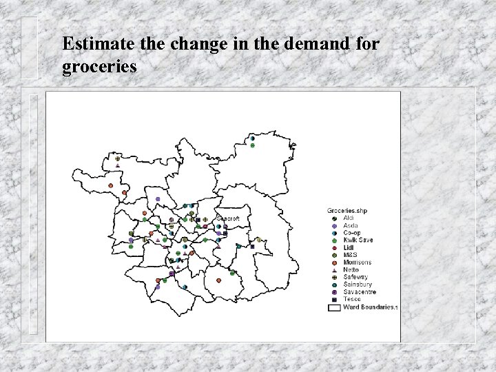 Estimate the change in the demand for groceries 