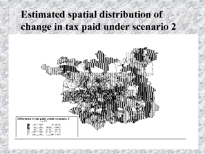 Estimated spatial distribution of change in tax paid under scenario 2 