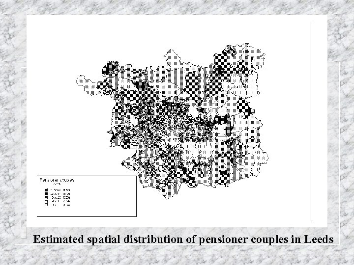 Estimated spatial distribution of pensioner couples in Leeds 