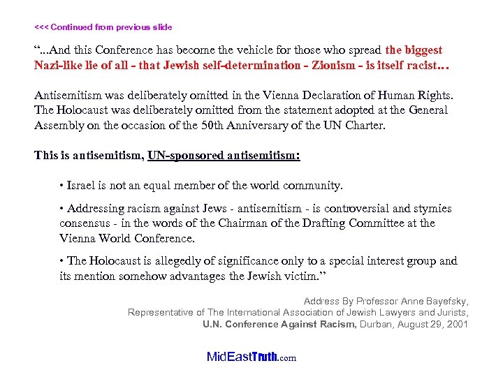 <<< Continued from previous slide “. . . And this Conference has become the