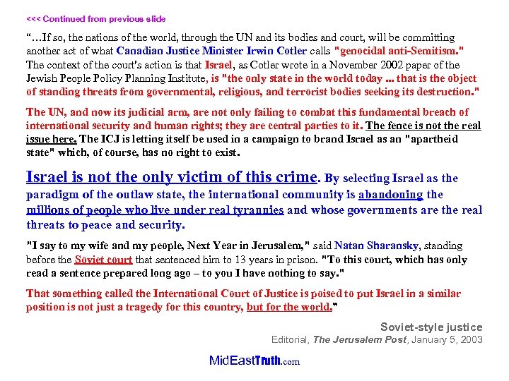 <<< Continued from previous slide “…If so, the nations of the world, through the