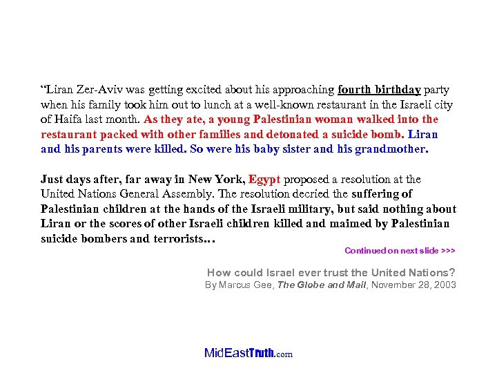 “Liran Zer-Aviv was getting excited about his approaching fourth birthday party when his family