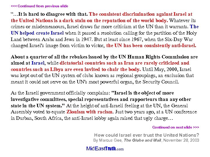 <<< Continued from previous slide “…It is hard to disagree with that. The consistent