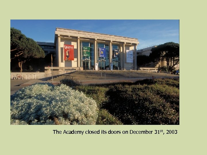 The Academy closed its doors on December 31 st, 2003 