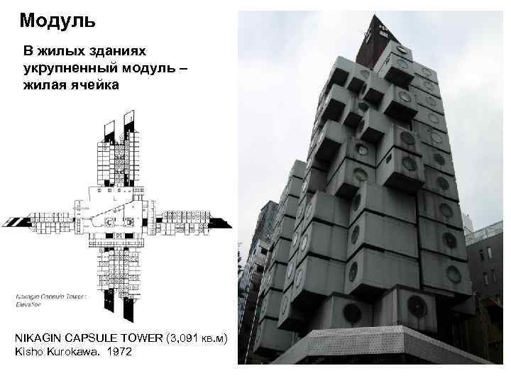 Модуль В жилых зданиях укрупненный модуль – жилая ячейка NIKAGIN CAPSULE TOWER (3, 091