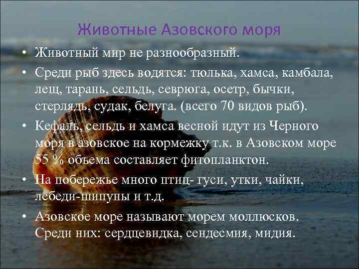 Выберите верный факт об азовском море