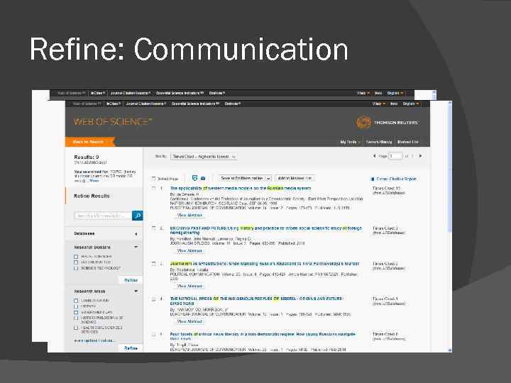 Refine: Communication 