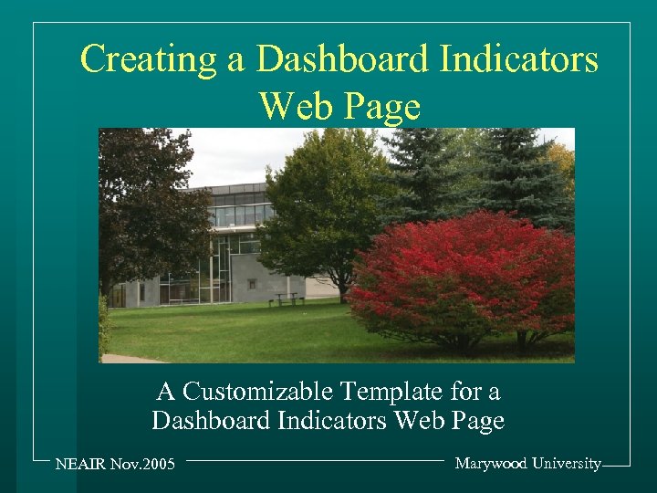 Creating a Dashboard Indicators Web Page A Customizable Template for a Dashboard Indicators Web