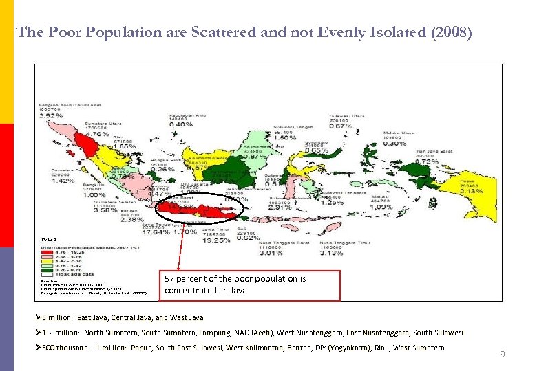 The Poor Population are Scattered and not Evenly Isolated (2008) 57 percent of the