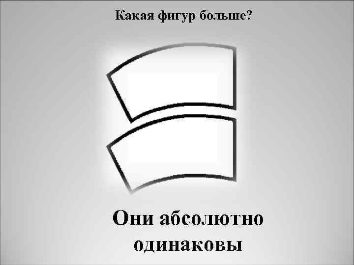 Какая фигур больше? Они абсолютно одинаковы 