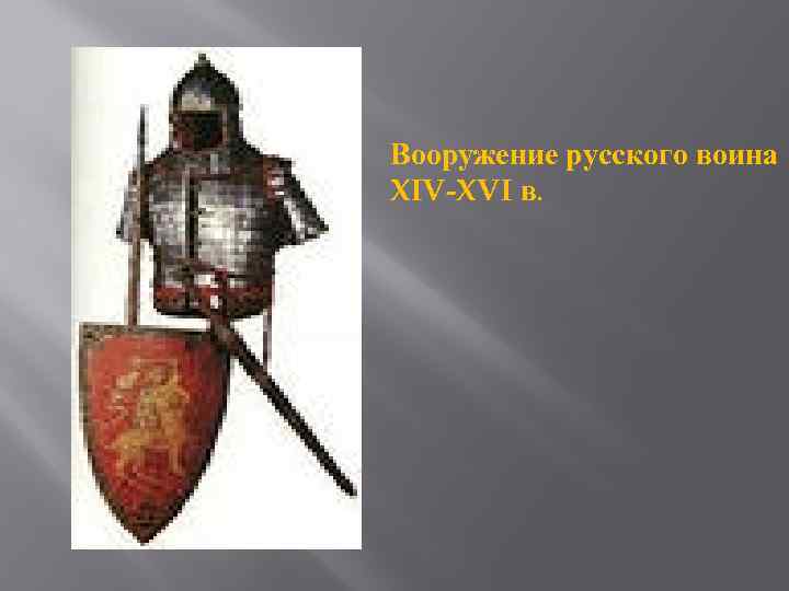 Вооружение русского воина XIV-XVI в. 