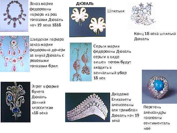Заказ марии федоровны парюра из роз топазами Дюваль нач 19 века 1818 Шведская парюра
