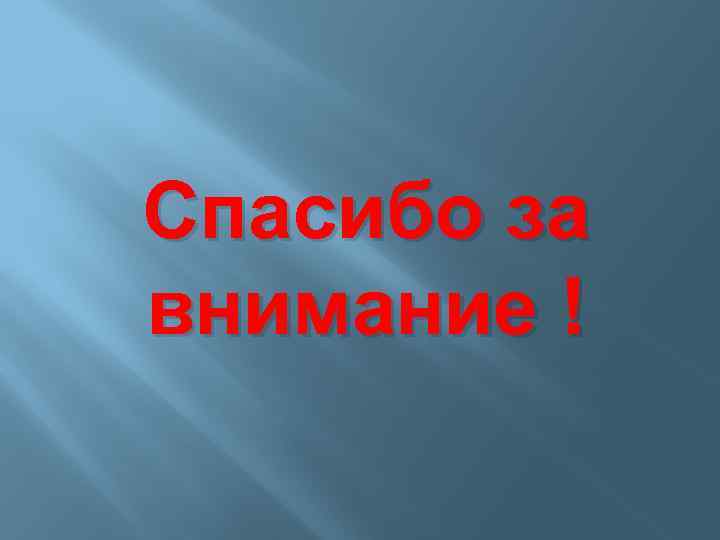 Спасибо за внимание ! 
