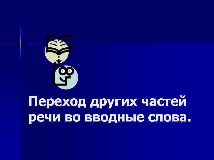 Переход других частей речи во вводные слова. 