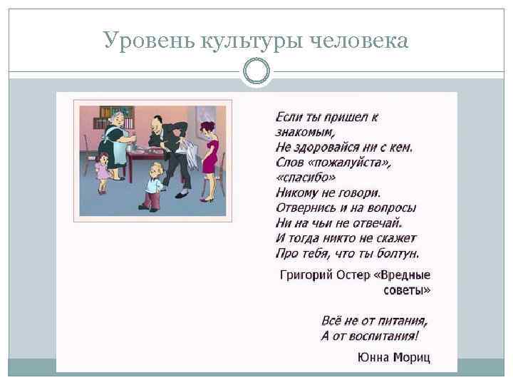 Уровень культуры человека 