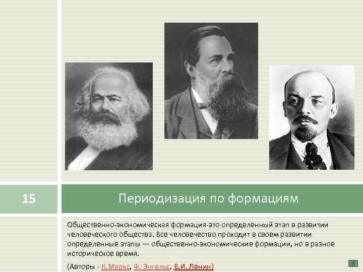 15 Периодизация по формациям Общественно-экономическая формация-это определенный этап в развитии человеческого общества. Все человечество