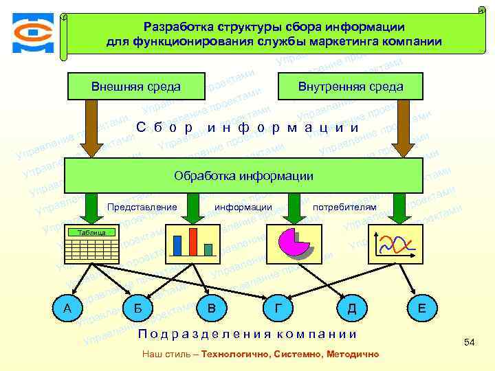 Консалтинговая Разработка структуры сбора информации ми екта компания ТСМ про для функционирования службы маркетинга