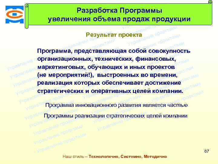 Разработка Программытами ек про и увеличения объема продаж продукции ие ктам лен Консалтинговая компания