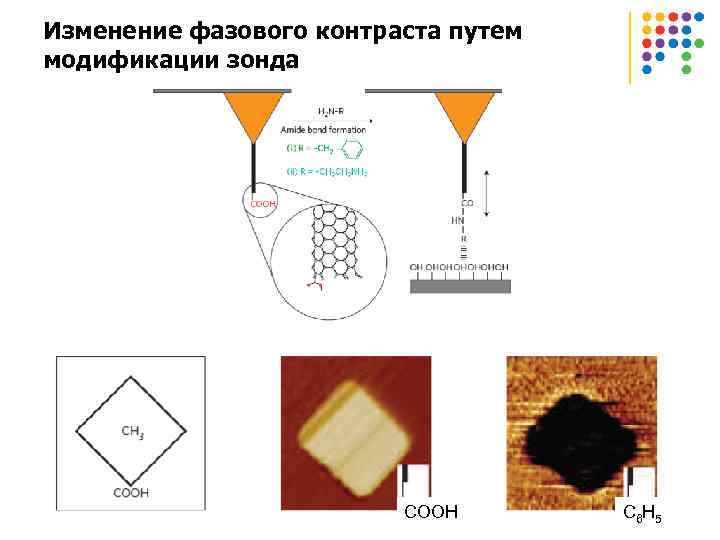 Изменение фазового контраста путем модификации зонда СOOH С 6 H 5 