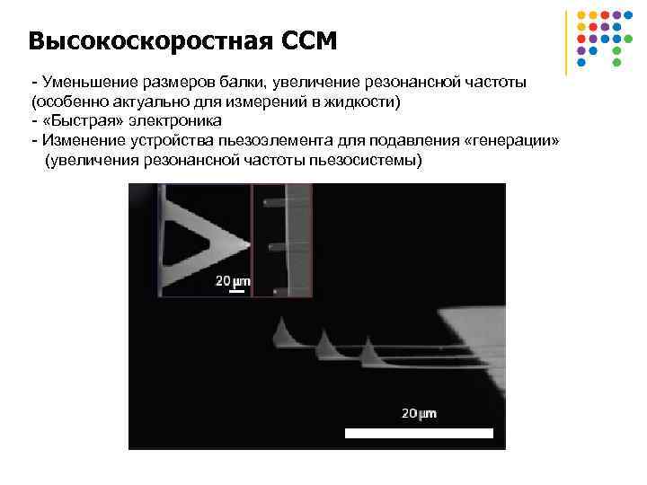 Высокоскоростная ССМ - Уменьшение размеров балки, увеличение резонансной частоты (особенно актуально для измерений в