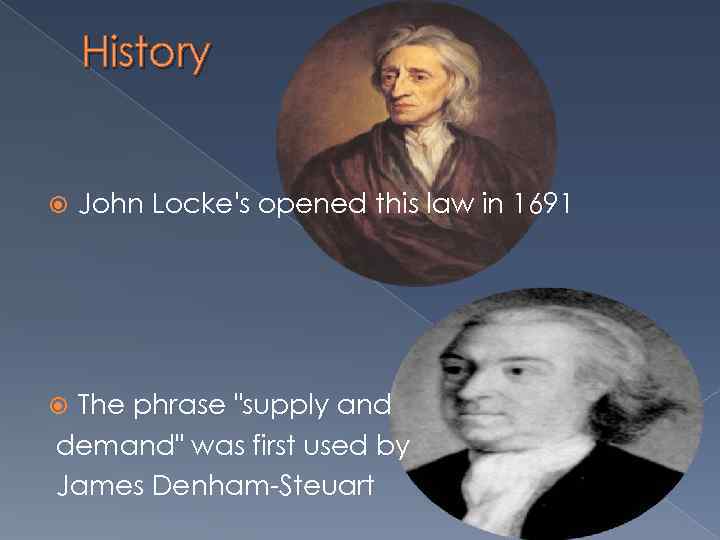 History John Locke's opened this law in 1691 The phrase 